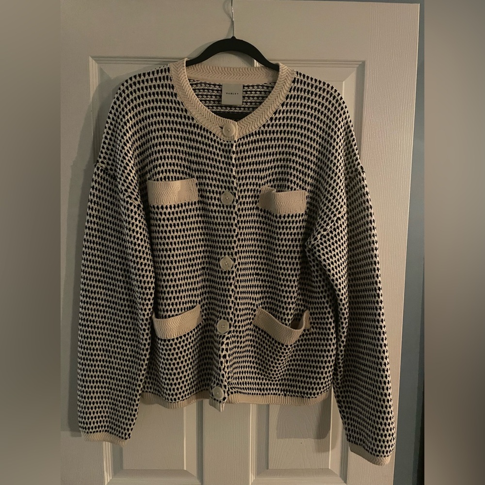 Varley Black and Cream Cardigan